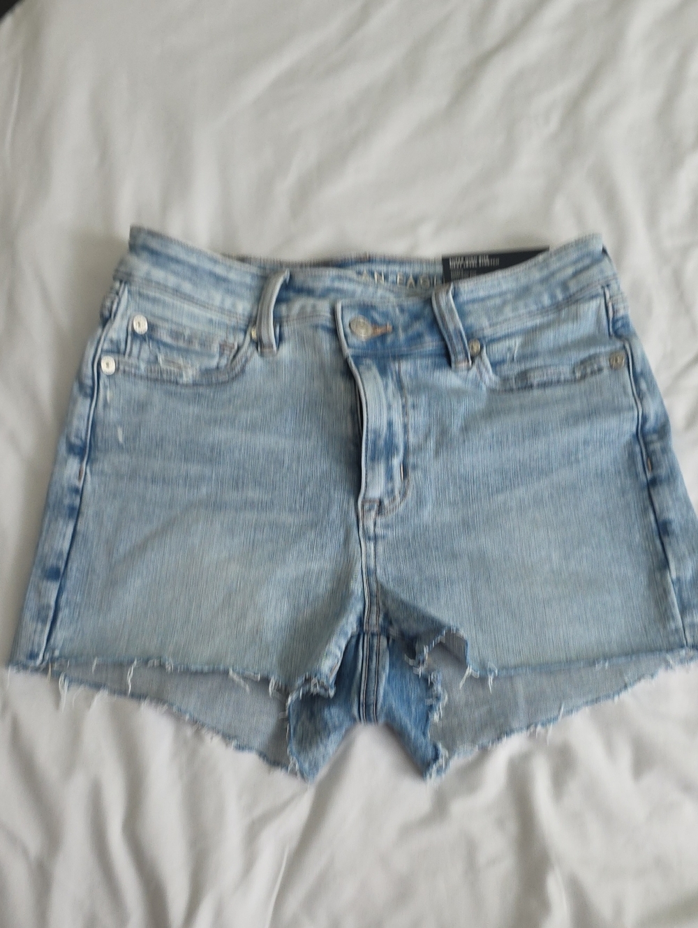 American Eagle Outfitters Light Blue Denim Frayed Hem Shorts